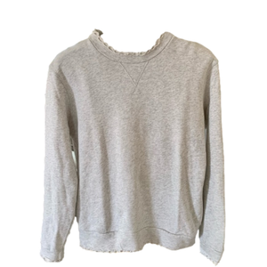Nanavatee Distressed Raw Hem Gray Sweatshirt